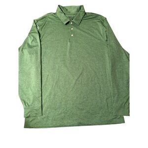 Walter Hagen Mens Long Sleeve Golf Polo Shirt Green Hydro Dri Size XL